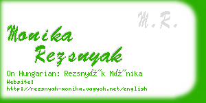 monika rezsnyak business card